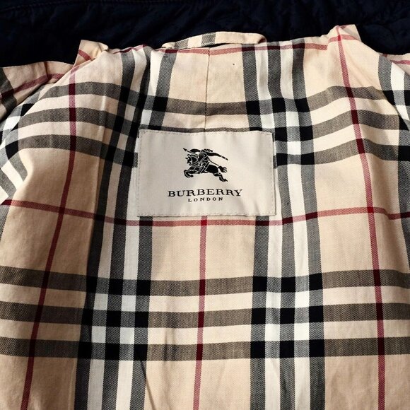 Burberry London Redcliff XS jacket coat quilted nova check lining navy - Picture 13 of 16